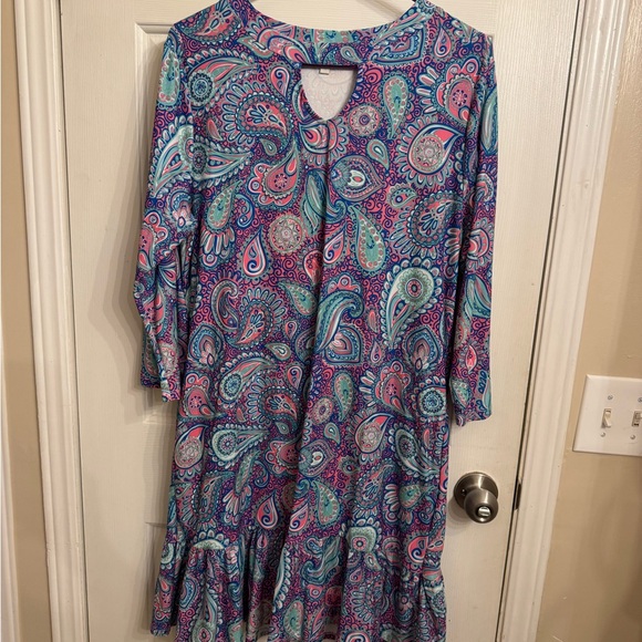 Simply Southern Blue and Pink Paisley Midi Dress - Picture 1 of 1